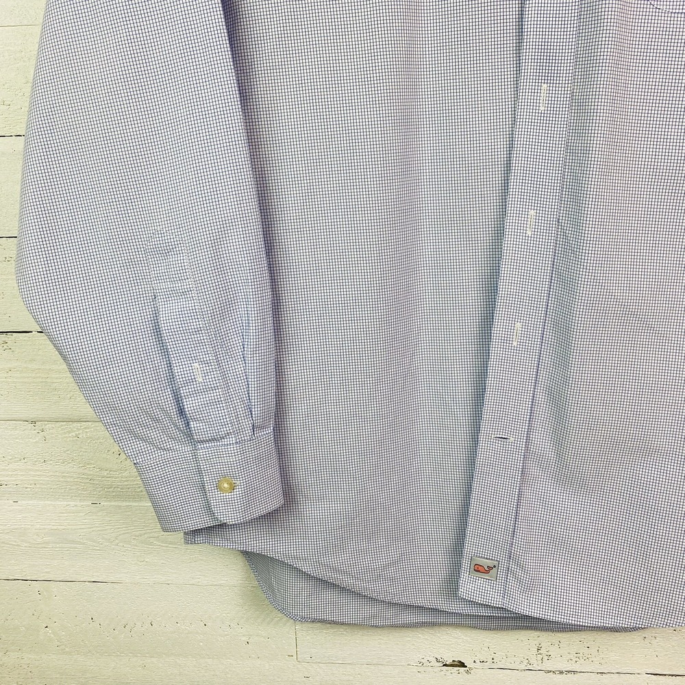 Vineyard Vines Mens Shirts‎ Large L/S Blue White Check Murray Shirt 100% Cotton - Picture 3 of 10